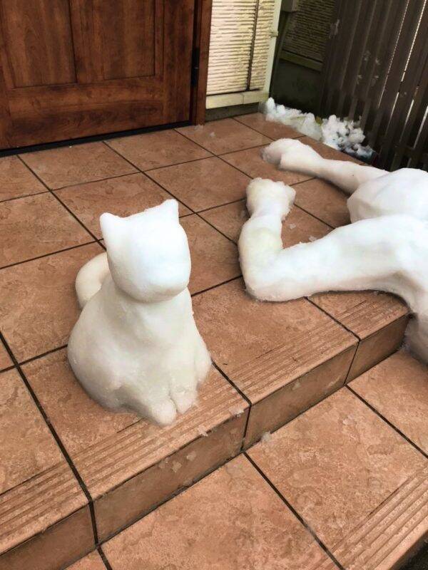 何があった 玄関で行き倒れた人 の雪だるまに想像をかき立てられる 年3月31日 エキサイトニュース