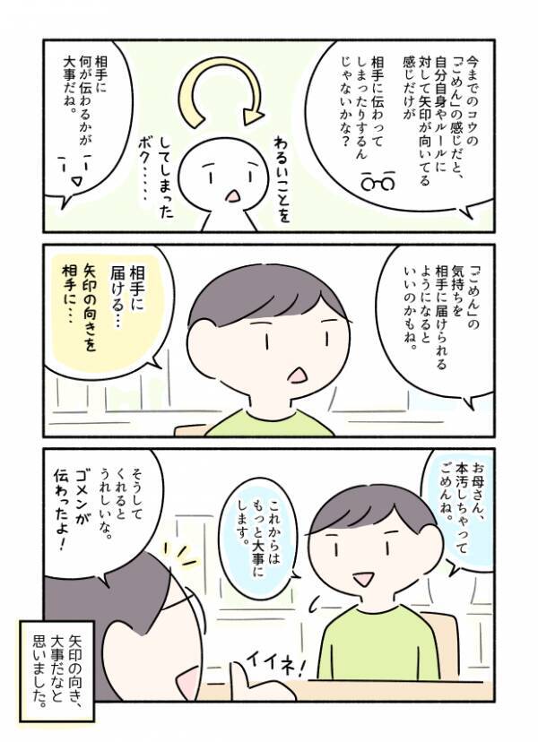 「ごめんなさい」の矢印はどこを向いている？謝意を伝える方法を描いた漫画がためになる