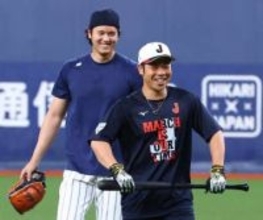 【侍ジャパン】大谷翔平が〝おちゃめ発動〟で和ます　近藤健介「ちゃちゃ入れ、に来たんじゃないですか」