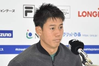 錦織圭　最後の公式戦へ股抜きショットも披露　初戦で強豪と対戦「良い試合ができるように」
