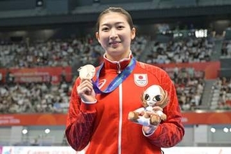 【競泳】ガラガラ声の池江璃花子　本命種目・５０ｍバタで銅メダル死守「とにかく取りたかった」