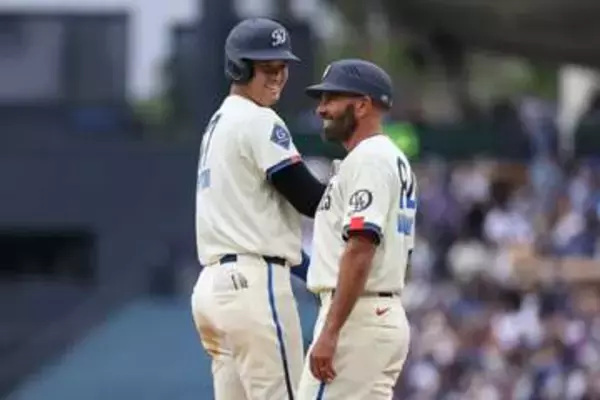 【ドジャース】大谷翔平　出塁するたびに鈴木誠也と〝遠距離イチャイチャ〟「顔そむけましたね」