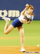 稲村亜美　ストライク投球も球速９８キロに「本当に悔しい！」