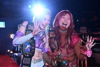【マリーゴールド】天麗皇希＆後藤智香がツインスター王座Ｖ５！ウナギ・サヤカの挑発に猛反論「血へど吐く思いをして…」