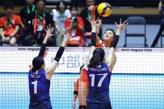 【バレーボール】１２得点の秋本美空　ミドルブロッカー起用の狙いは「もっと違うバレーを」
