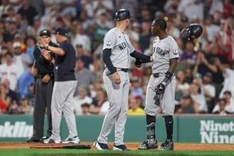 【ＭＬＢ】ヤンキースの「悪童」チザムが一発レッド　空振り判定にヘルメットをたたきつける＝米報道