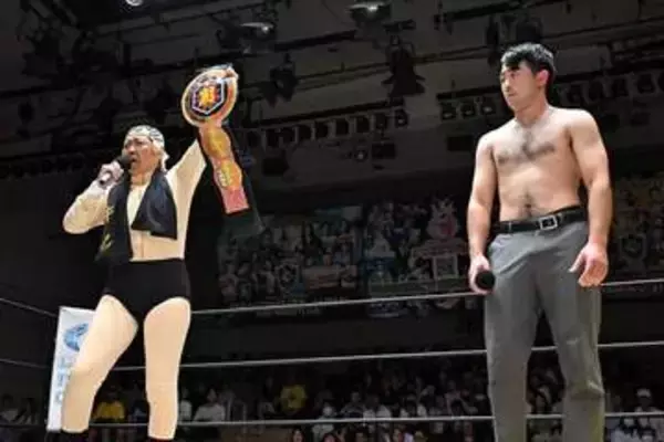 【ドラゴンゲート】お笑いゲート王者シン・広田・葛飾さくらが電撃登場　初防衛戦の相手に新橋二郎を指名