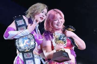 【マリーゴールド】後藤智香＆天麗皇希　ＤＲ軍一蹴でツインスターＶ２「お前らに渡すベルトはないんだよ！」