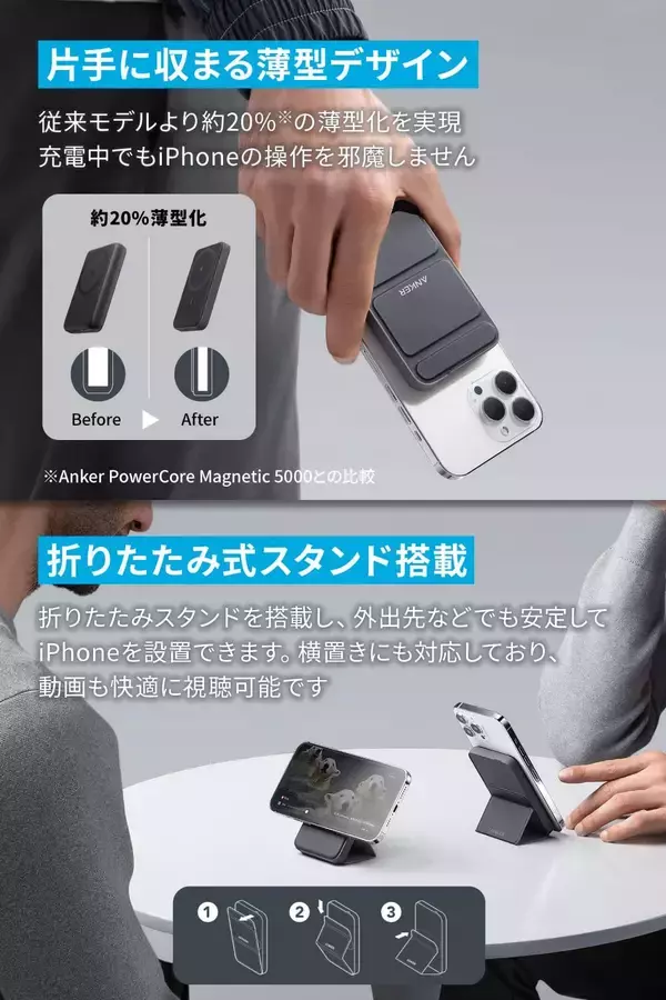 「【20%OFF】マグネットで背面にピタッとつく「Anker 622 Magnetic Battery」がセール中」の画像