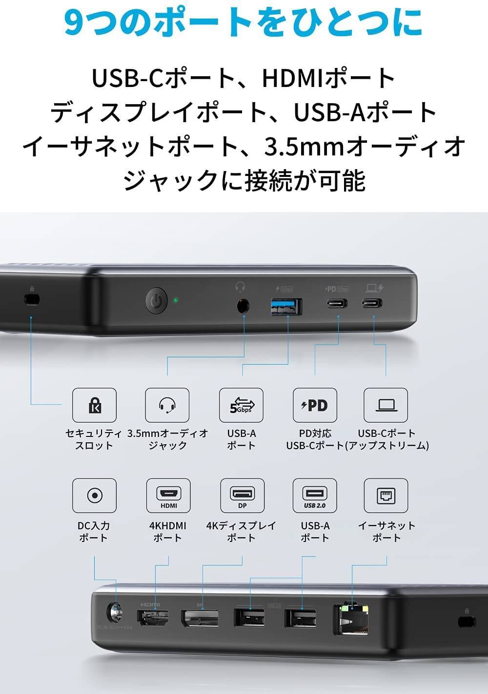 【20%OFF】ドッキングステーション「Anker PowerExpand 9-in-1 USB-C PD Dock」がタイムセール中