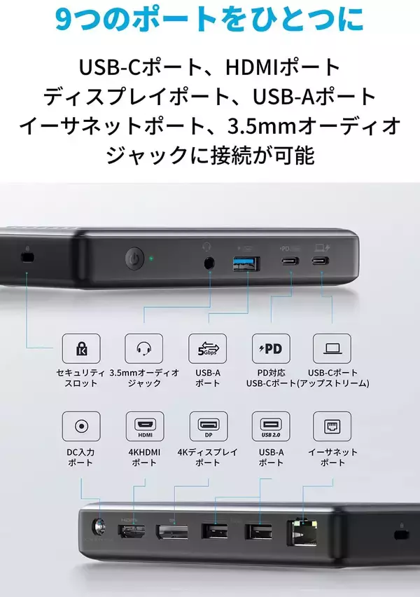 「【20%OFF】ドッキングステーション「Anker PowerExpand 9-in-1 USB-C PD Dock」がタイムセール中」の画像