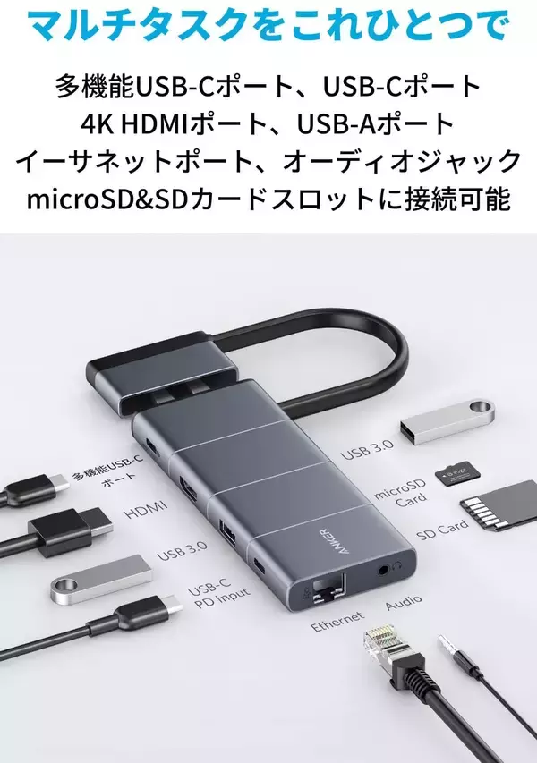 「【28%OFF】USB-Cメディアハブ「Anker PowerExpand 9-in-2」がクーポンセール中」の画像
