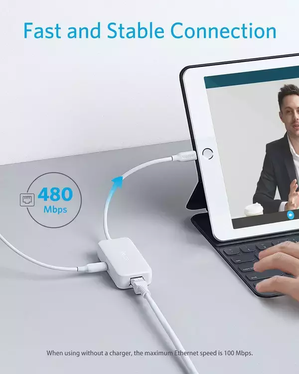 「【新製品】iPhone・iPad向け有線LANアダプタ「Anker ライトニング & イーサネット 充電アダプタ」が発売」の画像