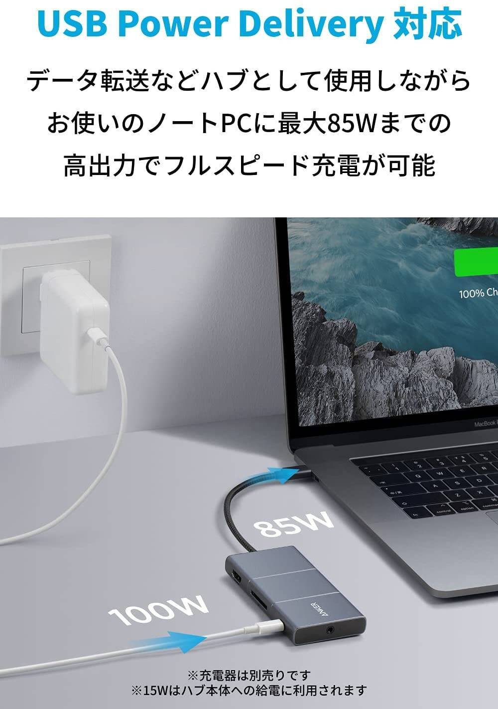 市場 Anker PD 85Wパススルー充電 ハブ メディア PowerExpand+ 7-in-1 USB-C