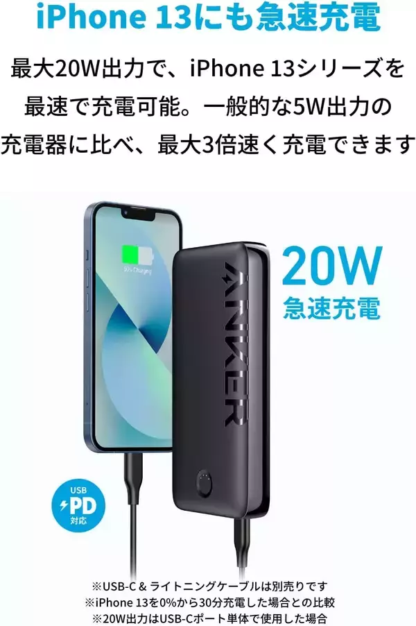 「【15%OFF】iPhone 13を4回充電できる「Anker 335 Power Bank 20000mAh」がクーポンセール中」の画像
