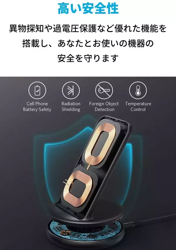 「【33%OFF】ACアダプタ付ワイヤレス充電器「Anker PowerWave II Stand」が値下げ中」の画像