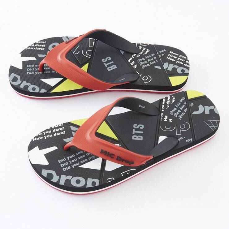 BTSの曲がモチーフ【クールなトングサンダル】「しまむら」予約開始。既に品切れ色も