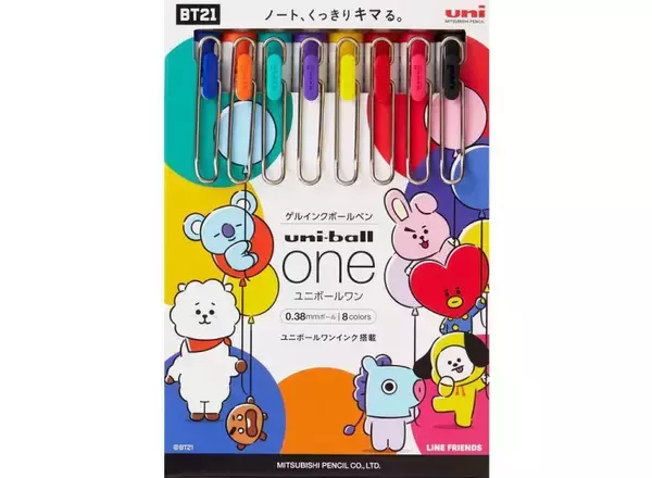 「三菱鉛筆【ユニボールワン】「限定BT21デザイン」にファンを中心に早くも話題」の画像
