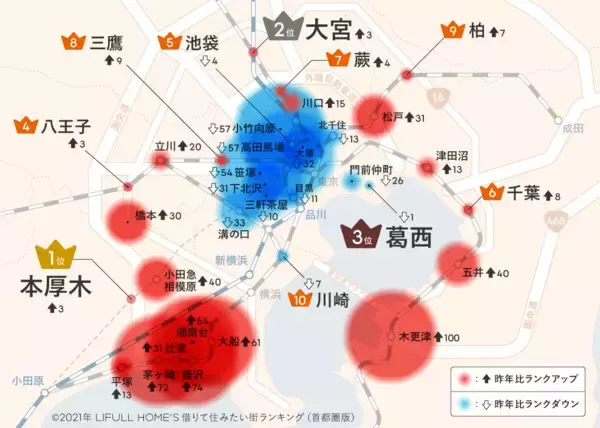 「【2021年最新版】みんなが住みたい街はどこ⁉「賃貸」「購入」コロナで変化」の画像