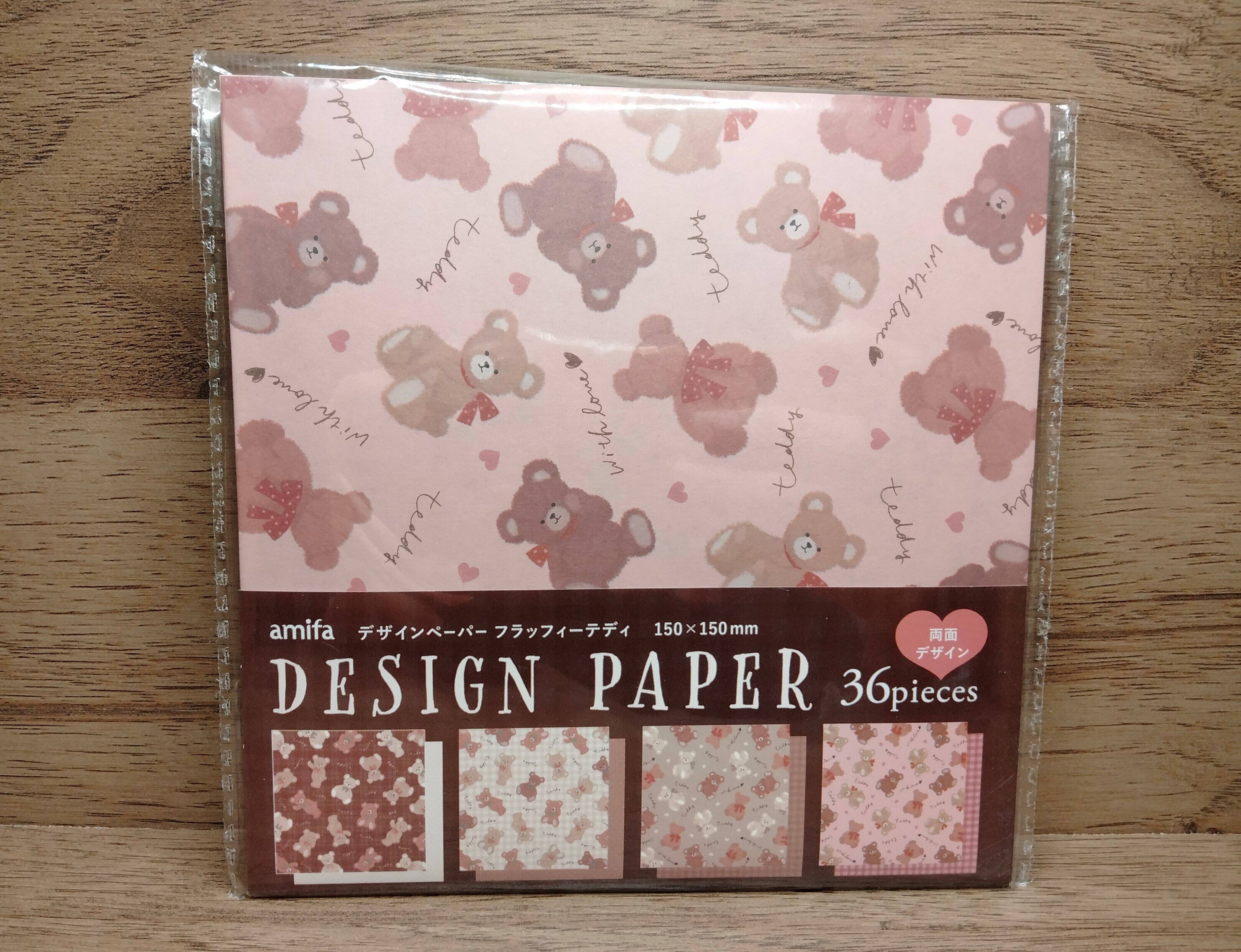 韓国で大流行中！ テディベア柄デザインペーパーがセリアに！ 大容量でブックカバーなどに活用できる！