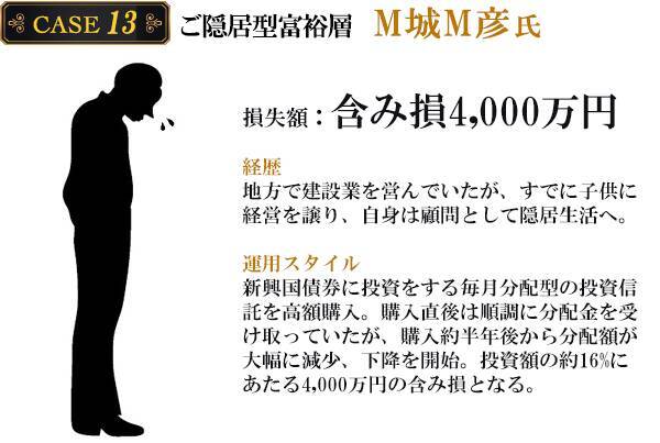 番外編：富裕層の失敗例から学ぶ「損失回避術」　CASE13　含み損4,000万円！【ご隠居型富裕層】の失敗例