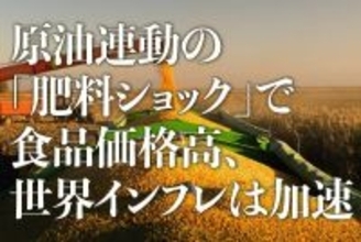 原油連動の「肥料ショック」で食品価格高、世界インフレは加速