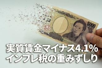 1月実質賃金4.1％減、物価上昇響く。賃上げ要求どこまで通る？
