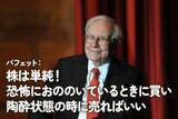 「バフェット：「株は単純！恐怖におののいているときに買い陶酔状態の時に売ればいい」」の画像1