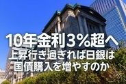 10年金利3％超へ、上昇行き過ぎれば日銀は国債購入を増やすのか（愛宕伸康）