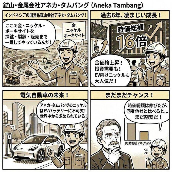インドネシアの鉱山会社アネカ・タムバングに割安感：ニッケル需要も追い風（西 勇太郎）