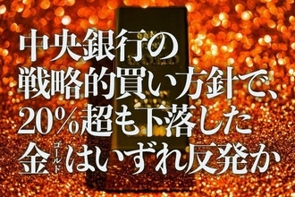 中央銀行の戦略的買い方針で、20％超も下落した金（ゴールド）はいずれ反発か