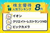 「【8月の株主優待ランキングTOP10】イオンやビックカメラ“例年の人気銘柄”の株価が低迷中…優待目当てに投資しても大丈夫？」の画像1