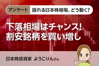 揺れる日本株相場、どう動く？【アンケート・ようこりんさん】下落相場はチャンス！割安銘柄を買い増し