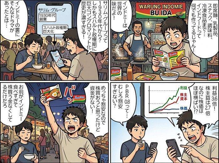 即席麺で世界一、インドネシアのインドフード社に割安感（西　勇太郎）