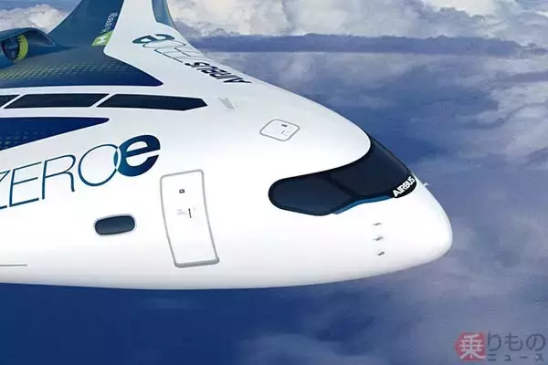 「3種の「見た目も中身も近未来すぎる旅客機」エアバスが発表 燃料は水素 2035年実用化へ」の画像