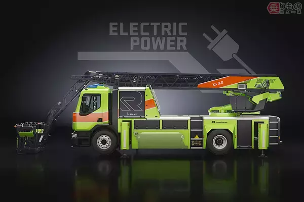 消防活動が劇的改善？ 「EVはしご消防車」最新式が登場 ボルボの電気トラックがベース