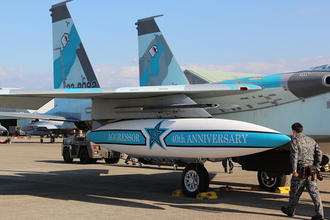 「コブラ」がシンボル 航空自衛隊飛行教導群 創立40周年で燃料タンクに特別塗装