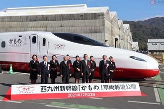 紅白のN700S「かもめ」姿現す 西九州新幹線用の新型車両 内外装ともJR九州らしく