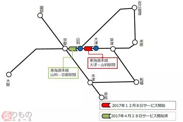 東海道本線・大津～山科間のトンネルで携帯電話「圏外」解消　JR西日本