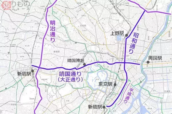 「東京「大正通り」のナゾ　明治、昭和にあって大正にない「通り」の名前」の画像