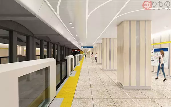 「銀座線の青山一丁目駅と外苑前駅をリニューアル　「優雅さ」「爽やかさ」を演出」の画像