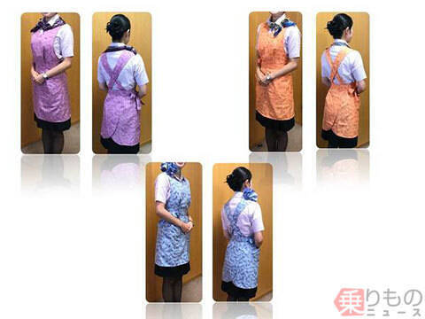 旧デザインのエプロン スカーフをネット販売 東海道新幹線パーサー用 18年10月31日 エキサイトニュース
