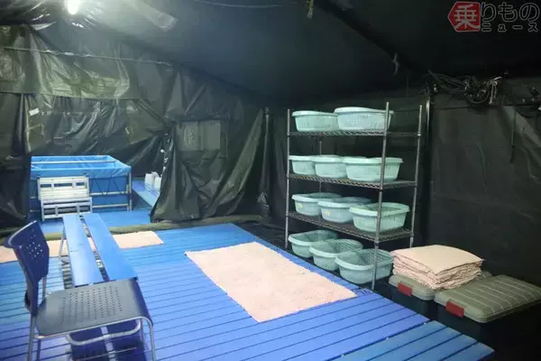 「テントのお風呂、給排水どうしてる？　ほか災害派遣における陸自入浴支援の舞台裏とは」の画像