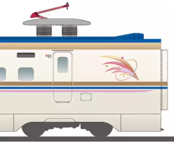 上越新幹線限定デザインのE7系運行へ 「朱鷺色」のライン、マークを追加