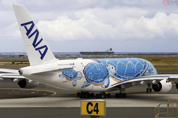 成田行きanaのエアバスa380型機 フライングホヌ 初便 ハワイの空にテイクオフ 19年5月25日 エキサイトニュース