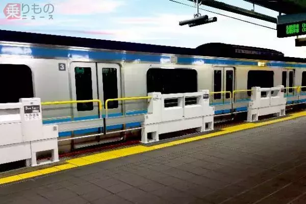 総武線各駅停車のホームドア、都内2駅で設置工事に着手 さらに4駅も着工を検討へ