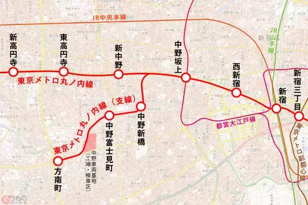 「方南町駅改良の陰に西新宿＆中野坂上あり 東京メトロ丸ノ内線、ダイヤ刷新の背景」の画像