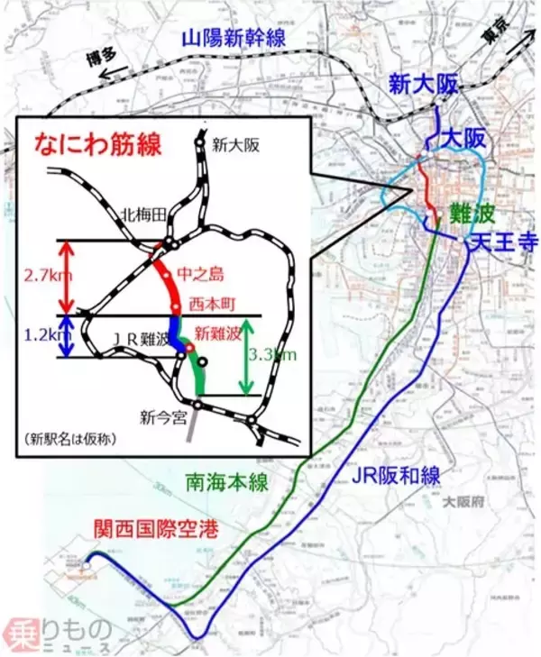 「なにわ筋線の鉄道事業、国交省が許可 北梅田～JR難波・南海新今宮間」の画像