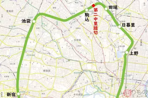 「山手線に踏切！ いまも1か所だけ存在、「改良」に向けた動きが活発に」の画像