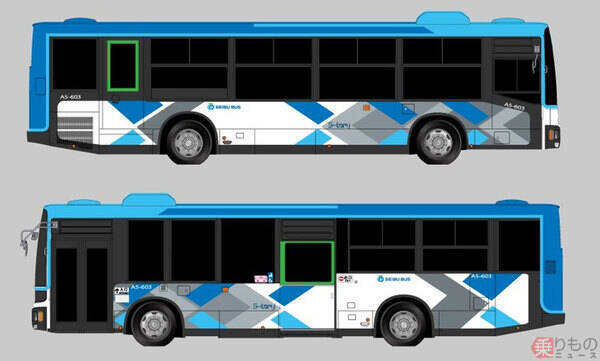 西武の路線バスが一新 67年ぶりデザイン変更 青基調 縦のバス路線 イメージ 年4月9日 エキサイトニュース